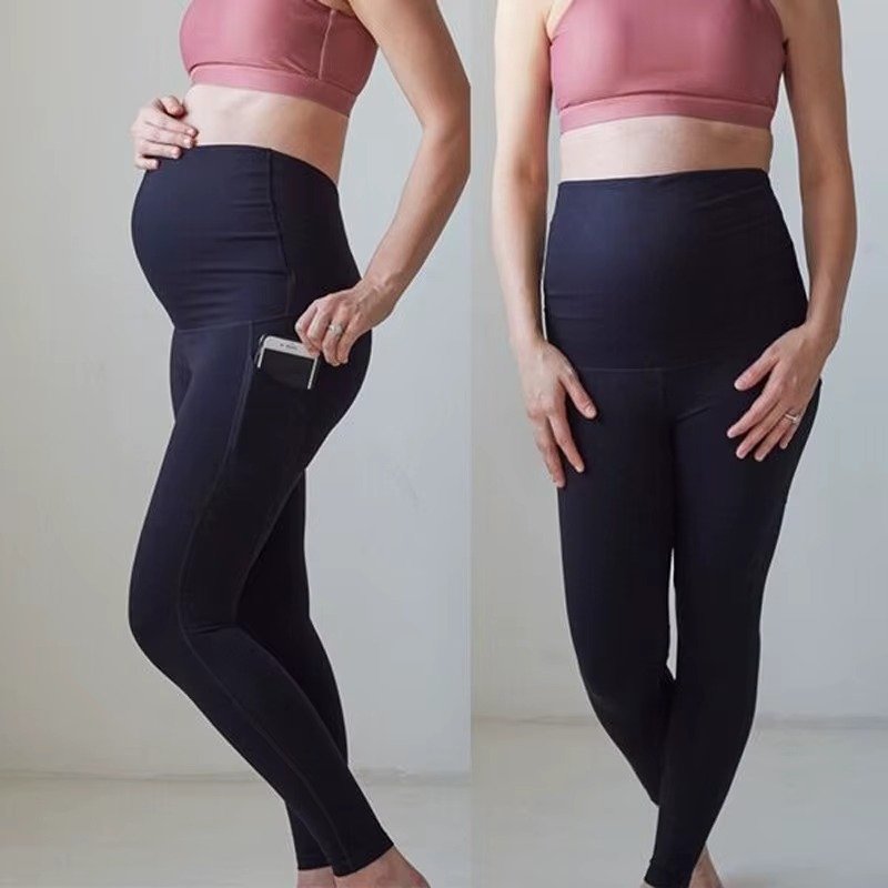 Women's Maternity Leggings over the Belly Pregnancy Active Wear - Image 2
