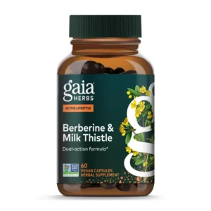 Gaia Herbs Berberine & Milk Thistle Supplement with Ginger Root – 60 Vegan