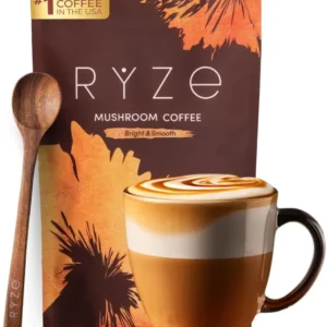 RYZE Organic Mushroom Coffee Powder – USDA Organic, 30 Servings